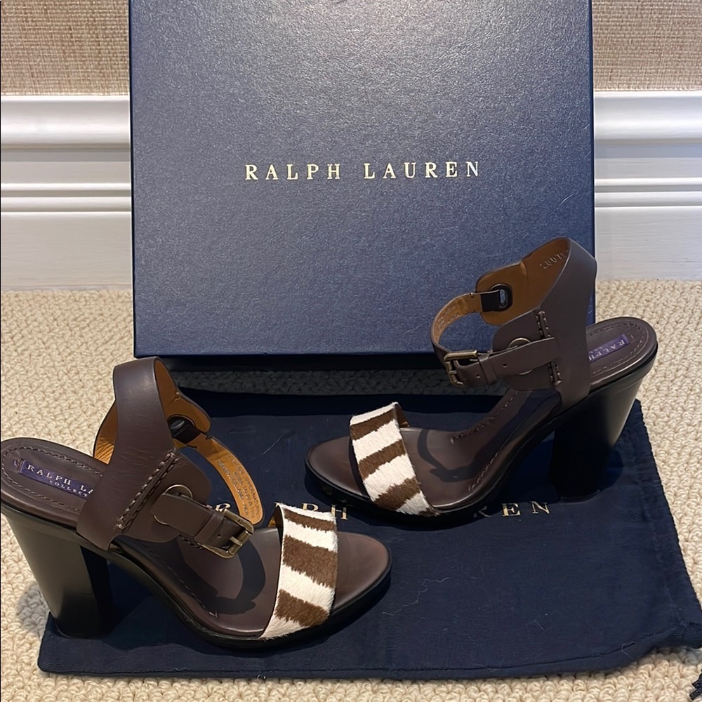 Ralph Lauren Collection- Brown and White Women's Heels